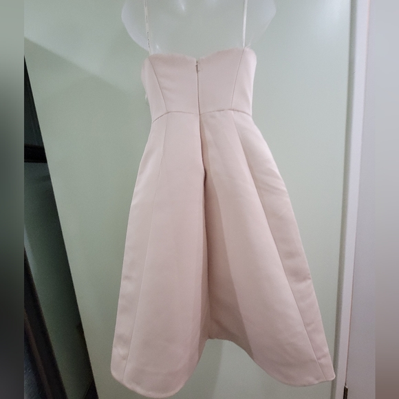 NWT 👗HALSTON blush satin halter formal fit and flare dress - Picture 11 of 11